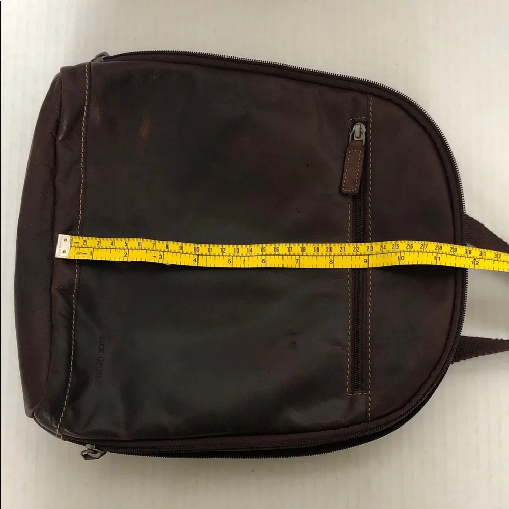 Jack Georges Voyager Small Convertible Backpack Genuine Leather, Brown